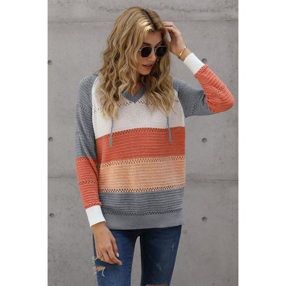 Azura Exchange  Gray Beach Bonfire Knitted Hoodie - Picture 10 of 15